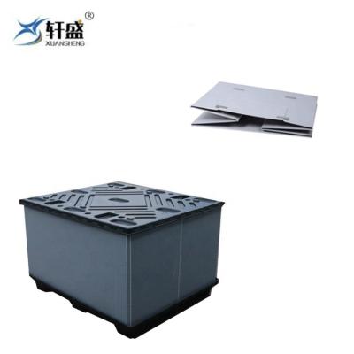 China 3500g/m2 Warehouse Collapsible Foldable Logistics Easy Storage Plastic Sleeve Pallet Box for sale