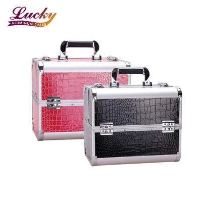 China Professional Portable Storage Box Large Capacity Makeup Organizer Container Suitcase Beauty Cosmetic Case for sale