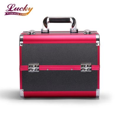 China Portable Storage Case Large Capacity Makeup Beauty Box Aluminum Professional Makeup Vanity Box for sale