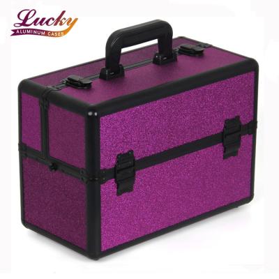 China Professional Wholesale Large Capacity Makeup Aluminum Expandable Hard Case for sale