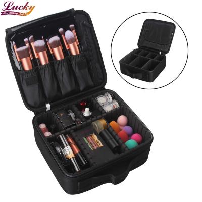 China Large Capacity Makeup Case with DIY Adjustable Divider Train Cosmetic Bag 10.3