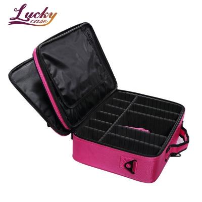 China Portable Makeup Artist Large Capacity Bag Large Capacity 3 Layers Professional Makeup Brush Holder Case Organizer Women for sale