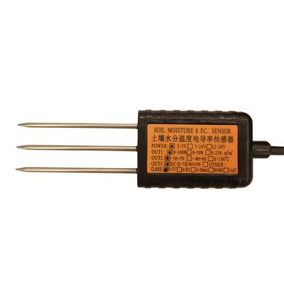 China OEM Agricultura 4-20mA 0-5V 0-2V 0-3.3V RS485 Sensor de temperatura de la EC de humedad del suelo de salida en venta