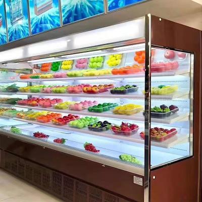 China Supermarket Air Curtain Vegetable Chiller Refrigerator  Single-Temperature for sale