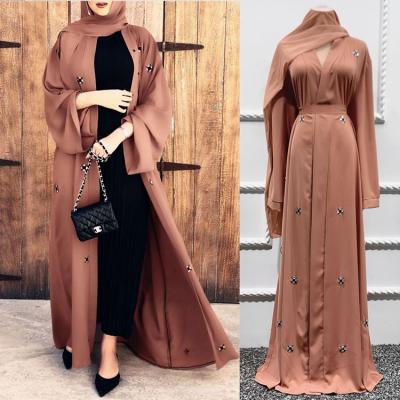 China Muslim Wholesale Long Sleeve Dress KCYA Design Women Fashion Muslim Long Sleeves Beading Islamic Clothing Muslim Dresses for sale