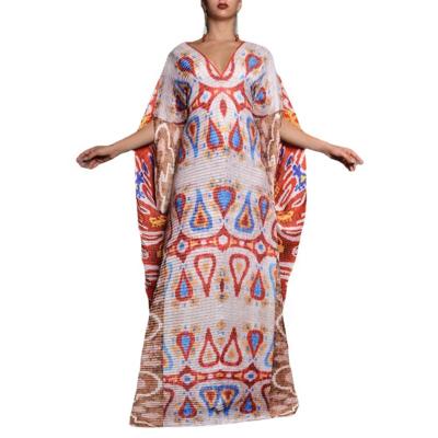 China KCYA Anti-Static 2021Best Selling Women Summer Clothing Printed Muslim Abaya Long Dresses for sale