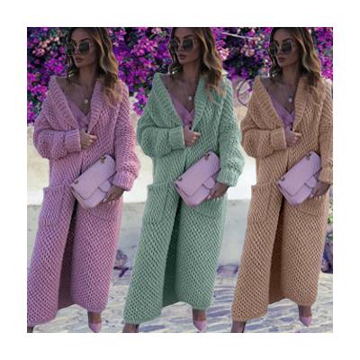 China KCYA Anti-wrinkle winter high quality coat plus size crochet knit cardigan women cardigan sweater coat long for sale