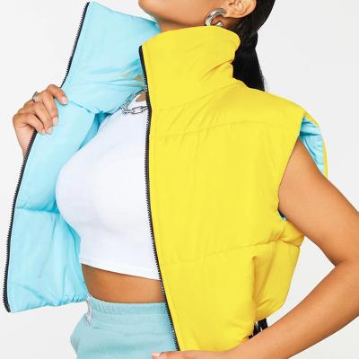 China Fashion Waterproof Women's KCYA Jacket Thickened Double-Sided Sleeveless Double-Sided Stripper Sleeveless Stripper Bubble Vest Female Jacket Jacket for sale