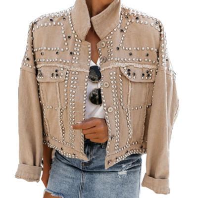 China KCYA 2022 direct fashion women reversible washed denim rivet jacket street style female jacket for sale