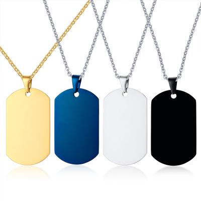 China Custom Hiphop Dog Tags Army Man Stainless Steel Military Empty Gold Plated Pendant Necklace For Men for sale