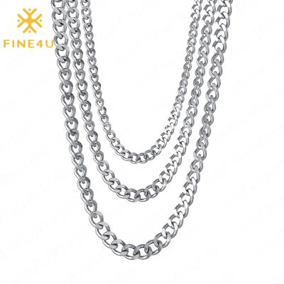 China Hiphop Hip Hop Jewelry 2021 18k Gold Plated Stainless Steel Mens Womens Cuban Link Necklace for sale