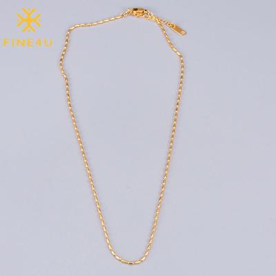 China Wholesale Hiphop Fashion Jewelry Women 18k Gold Plated Stainless Steel Mens Beaded Chain Necklace for sale