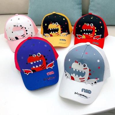 China Fashion Custom Adjustable Kids Snapback Trucker Hat 3d Embroidery Animal Design 6 Panel Kids Mesh Baseball Caps For Kid for sale