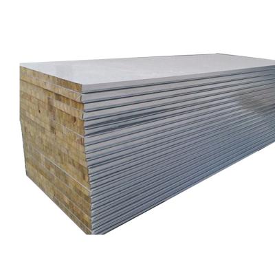 China 50mm 75mm 100mm Modern Wholesale Custom Color Steel Sheet Rock Wool Sandwich Panel For Roof And Wall for sale