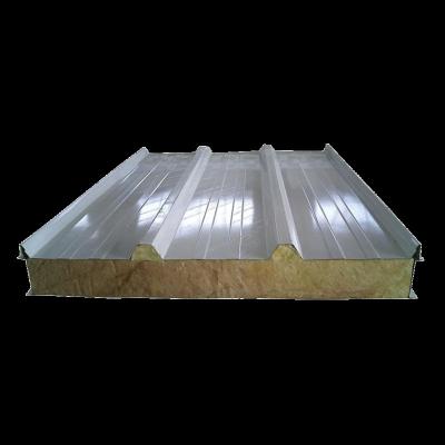 China Modern Easy Installation Corrugated Panel Rock Wool Roof Sandwich Panel For Exterior Wall And Interior Wall for sale