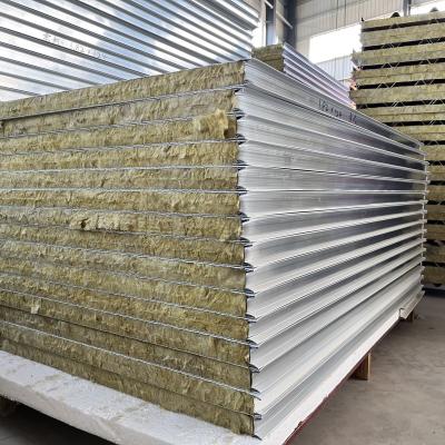 China Modern Customizable Steel Roof Sandwich Panel Hot Selling Color Rock Wool Sandwich Panel Exterior Wall Panel for sale