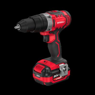 China Keyless Impact Drill Dual Speed ​​Drill 20V Power Metal Chuck Cordless Drill With LED Working Light for sale