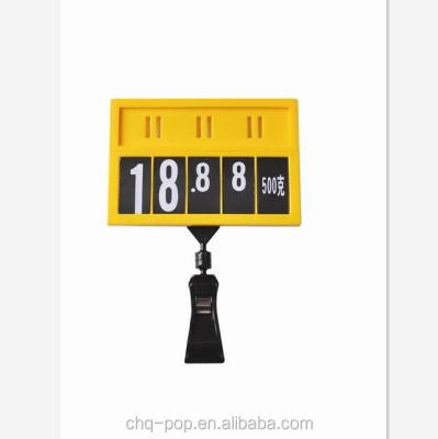 China ABS Plastic Supermarket Price Sign Board With Clip for sale