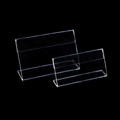 China Free Sample High Quality High Quality Customize Size Transparent L Type Acrylic Sign Holder for sale