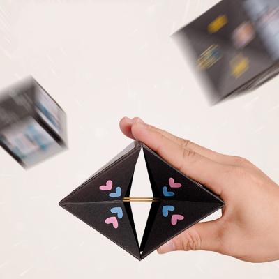 China Foldable Bounce Box Surprise Valentines Day Recyclable Marble Custom Paper Black Balloon Small Small Bounce Box for sale