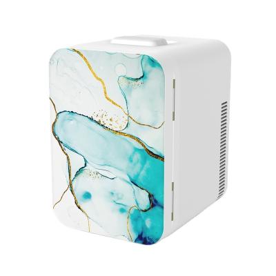 China Double 10L Portable Mini Cosmetics Refrigerator THERMOELECTRIC Zone With Makeup Compact Mini Fridge for sale