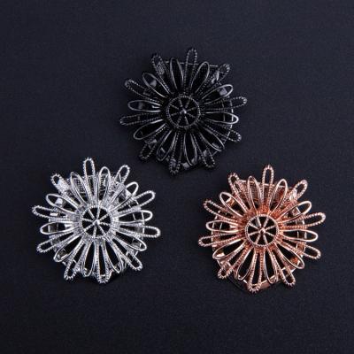 China Popular women headwear accessories cut brooch safety scarf hijab silk button pin for sale