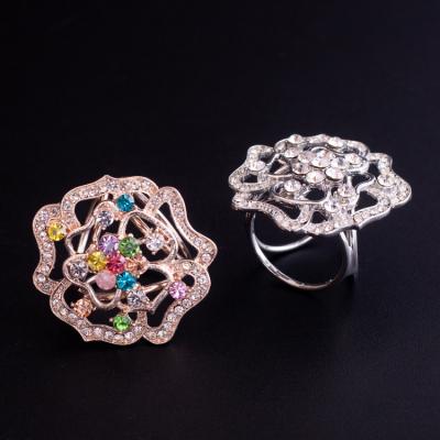 China Popular Elegant OEM/ODM Rhinestone Alloy Scarf Clips Brooches For Festival Gift Garment Silk Accessories for sale