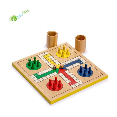 China YumuQ Snakes and Ladders Wooden Reversible Wooden Board Games Set, Item 2 1 Ludo Board Games Set for sale