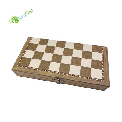 China YumuQ Wooden Classic Magnetic Wooden Chess Board Game Set, Portable Travel Chess Board Game for Kids and Adults for sale