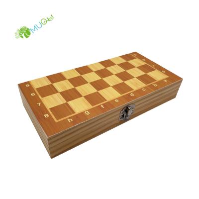 China YumuQ Wooden 2 IN 1 Wooden Chess and Backgammon Board Game Set, Multifunctional Chess Set for Outdoor Travel for sale