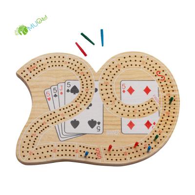 China YumuQ Travel 3-Track 29 Wooden Cribbage Board Game Wooden Set, Cribbage Boards with Metal Cribbage Pegs for sale