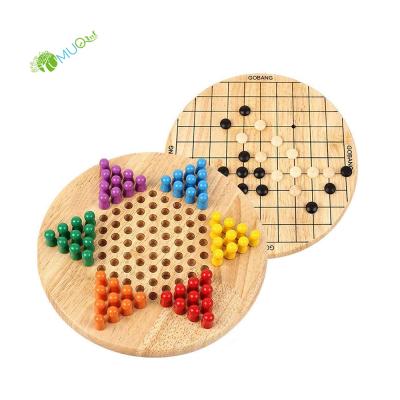 China YumuQ Wooden 2 1 Solid Wooden Combo Sets of Chinese Element Controllers and Gobang Board Games for Kids, Adult and Family for sale