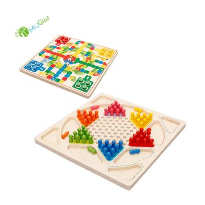 China YumuQ Wooden 2 Element 1 Wooden Board Games, Chinese Controllers and Ludo Board Games Combo Set for Kids, Adult and Family for sale