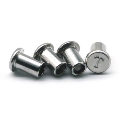 China Industry Quality Material Custom Stainless Steel Rivets Non Standard Head Lettering Semi-Tubular Rivets for sale