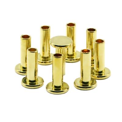 China Industry Advanced Technology Custom Copper Rivets Semi Tubular Brass Rivets for sale