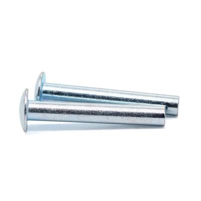 China Industry Supply Of Electronic Blue Galvanized Rivets 4.7mm Round Head Semi Tubular Iron Rivets for sale