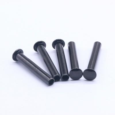 China Industry Best Selling Iron Rivets Iron Black Zinc Plated Around Head Semi-Tubular Rivets for sale