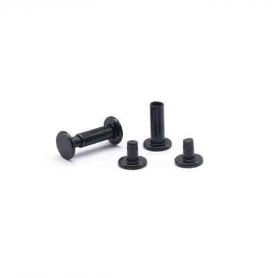 China Industry Best Price High Quality Iron Plated Black Zinc Pair Lock Male And Female Rivets for sale