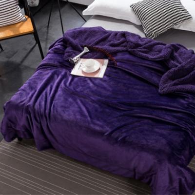 China Sofa Bed Flannel Blanket Customized Plush Sherpa Throw Blanket Super Soft Soft Touch Comfortable Sofa Bed Colors for sale