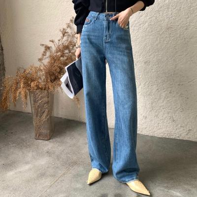 China RTS Breathable Casual Wide Leg Pants Wide Leg Jeans High Rise Woman Denim Panty Straight Oversized Women Loose Long Pants for sale