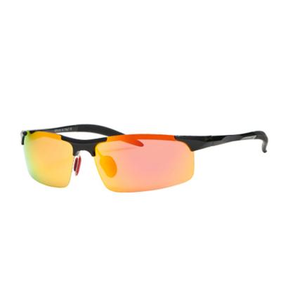 China Hot sale UV400 half frame outdoor color film polarized sunglasses men day and night driving running sunglasses for sale