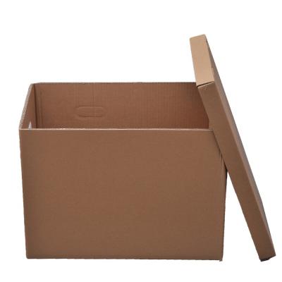 China Large Recycled Materials Cardboard Recycle Cardboard Storage Box With Handle for sale