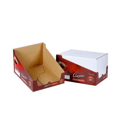 China Customized Recyclable Tear Off Perforated Cardboard Display Box For Supermarket for sale