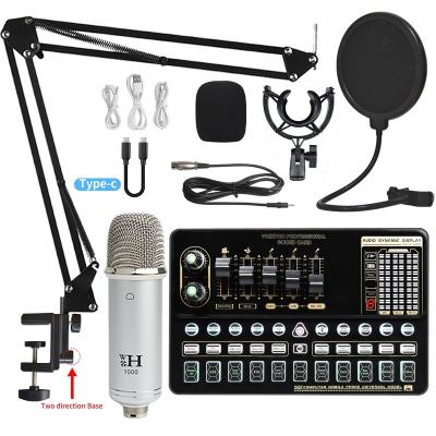 China Professional Recording Live Sound Card Studio Bm800 Condenser PC Sound Card Audio Mixers for sale