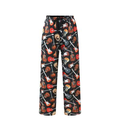 China Breathable Wholesale Customized Print Lounge Trousers Women Elastic Waist Pajama Pants Sleep Bottoms Loose Pajama Bottoms For Unisex for sale