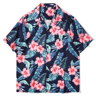 China Breathable Factory Wholesale Leisure Lapel Printed Thin Hawaiian Flower Shirt Men's Inch Shirt for men for sale