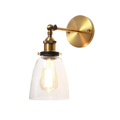 China Modern Vintage Style Wall Lights Shade Edison Industrial Wall Sconce E27 Clear Glass Indoor Light Fixtures Trace Bar Kitchen Lamp Light for sale