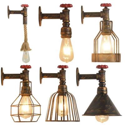 China Eco-friendly for cafe home hotel bar decoration industrial water pipe wall lights retro vintage lamps water pipe wall scones for sale