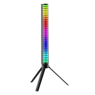 China NEW Modern Light Battery Charged 3D Arc USB Rhythm LED Sound Control Curved Stick Outdoor RGB Lamp For Holiday Game Room Table Lamp for sale