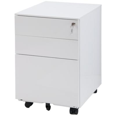 China Modern white mobile filing cabinet 3 drawer steel pedestal mobile filing cabinet price for sale ponsel mudah alih alas alas for sale